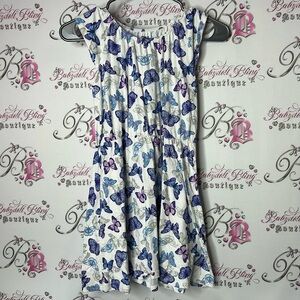 Pekkle dress blue Butterfly Patterned Kids Dress - White and Purple